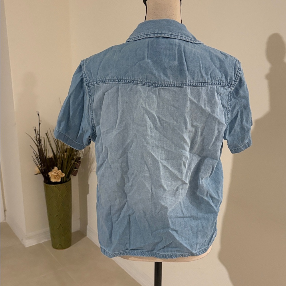 Lola river small denim crop button down shirt 1767 - Picture 4 of 6